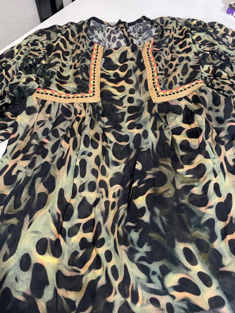 Anthropologie BI-nk London Joelle
Leopard Peasant Blouse Size Xs NWT - Picture 4 of 12